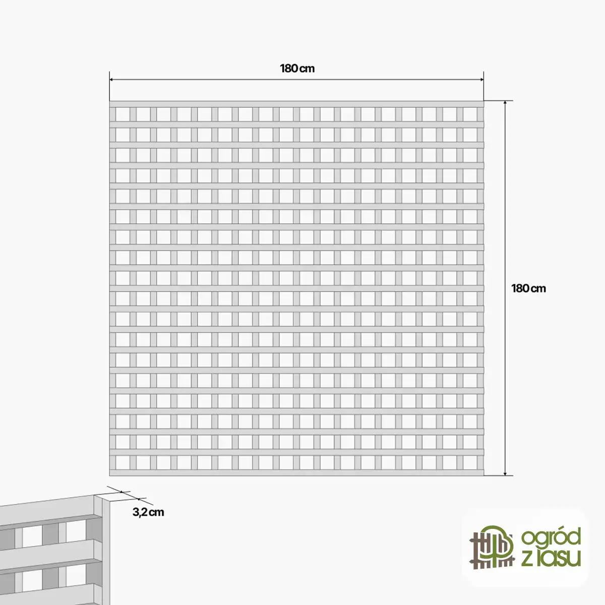 Kratka Sosnowy Splot180 × 180 × 3,2 см